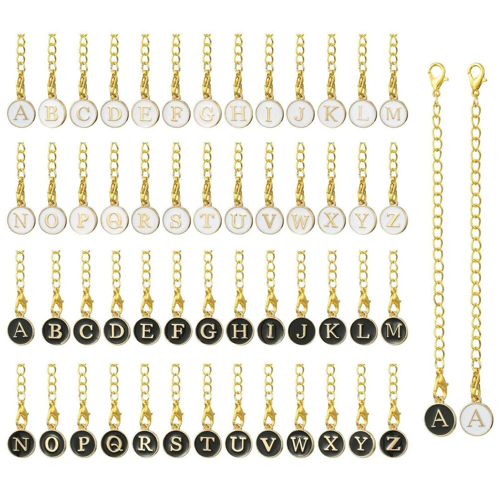 5660 50Pcs Mixed Styles Cup Accessories Letter Charms Enamel Initial